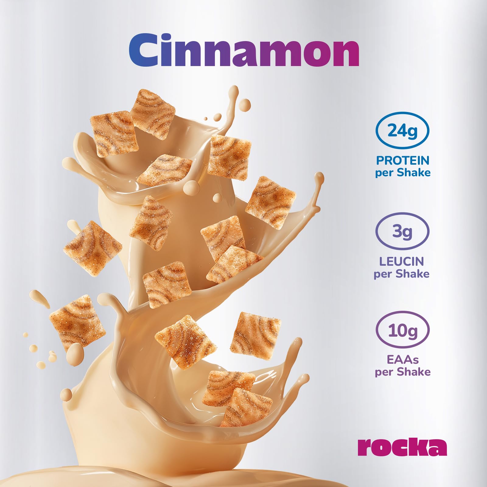 Rocka Nutrition Pro Protein | Vegan Performance Protein | Pflanzliches Protein-Pulver mit 24 g Protein & 3g Leucin pro Portion | Plant-based, ohne Laktose & Allergene | 750 g (Cinnamon)