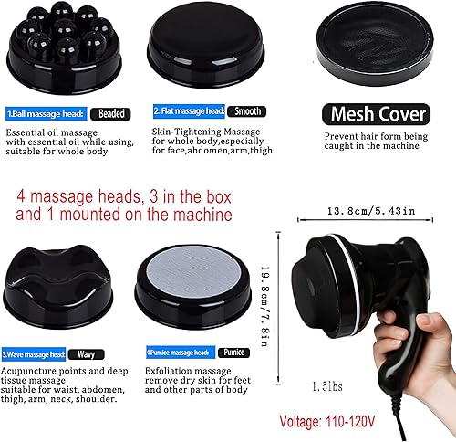 Miniatura 6 de Máquina para esculpir el cuerpo para mujer, dispositivo de masaje de celulitis de 6 velocidades y drenaje linfático con rodillo Lipo, uso doméstico