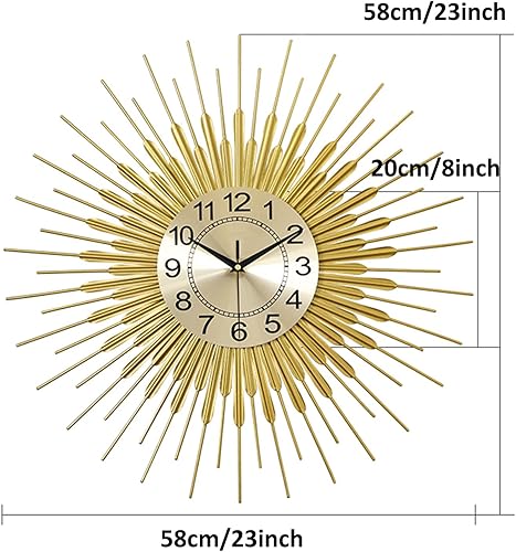 Miniatura 7 de Relojes de pared grandes para decoración de sala de estar, modernos relojes de cuarzo silenciosos de metal sin tictac para el hogar, cocina, hogar