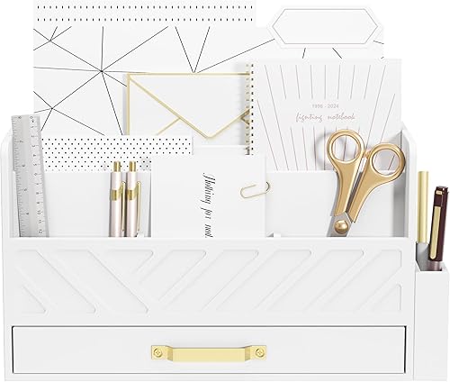 Organizador de escritorio de bambú, soporte de correo para encimera, cajón de escritorio de madera, caja de almacenamiento de mesa, soporte para