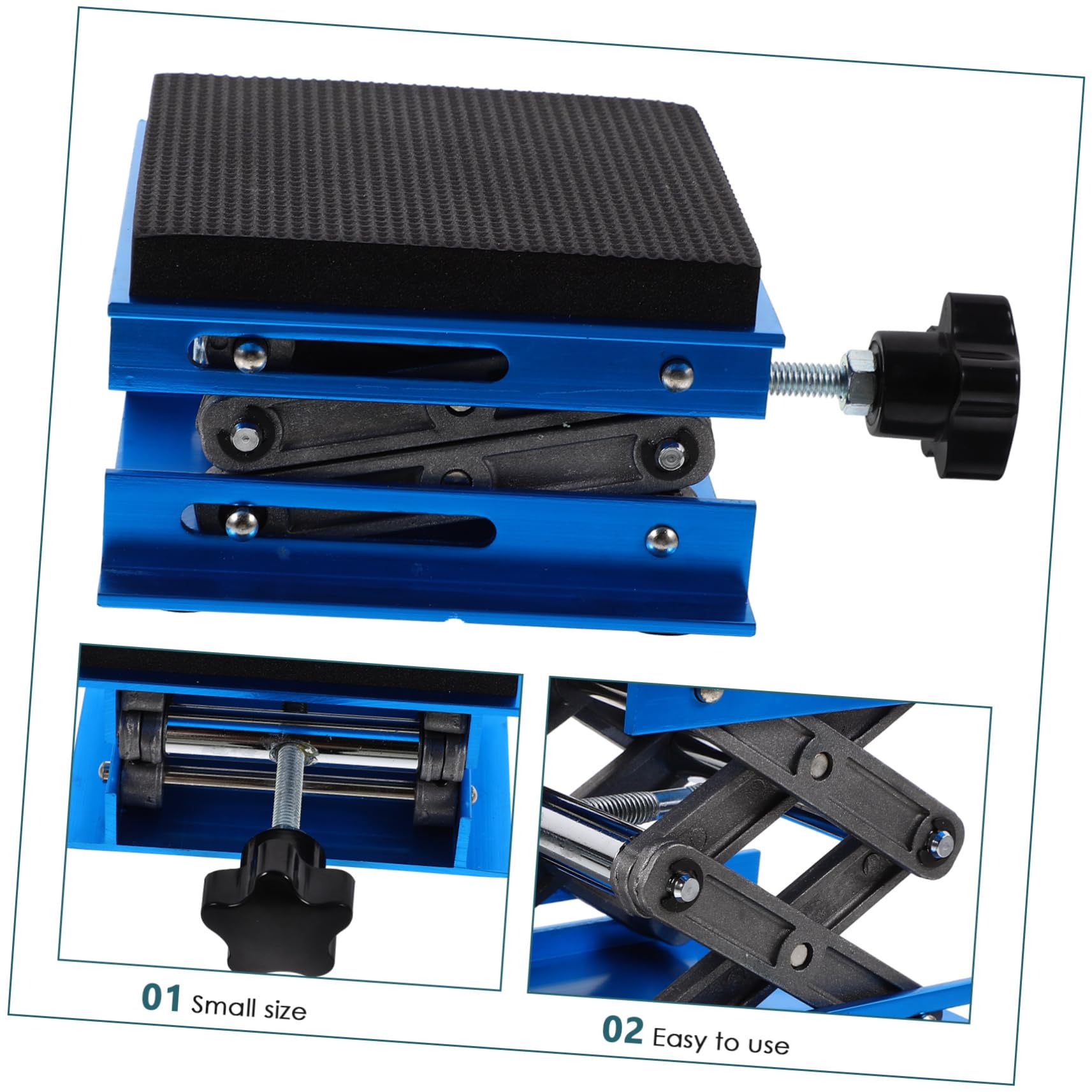 Piattaforma Elevatrice da Laboratorio 10x10 Cm in Lega di Alluminio | Supporto a Forbice per Banco Prove, Inserto Eva Antivibrazione, Base Abs Ferro