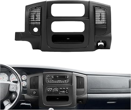 Dashboard Radio Panel Compatible with 2002-2005 Dodge Ram 1500 2500 3500 Replacement for 5GV52TRMAB ABS & PP Plastic Textured Black