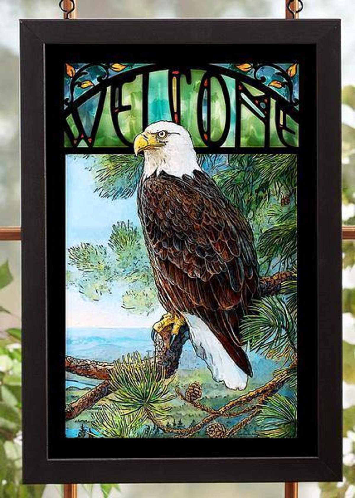 Amazon｜Welcome Bald Eagleステンドグラスアートby Susan knowles
