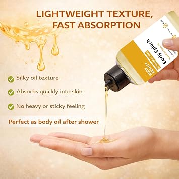 Body Splash Hydrating Body Oil - Moisturizing, Body Oil for Women, Hydrating Body Oil, Pineapple Body Oil After Shower, Moisturising Oil for Dry Skin, Body Splash Scented Lightweight Oil 8oz