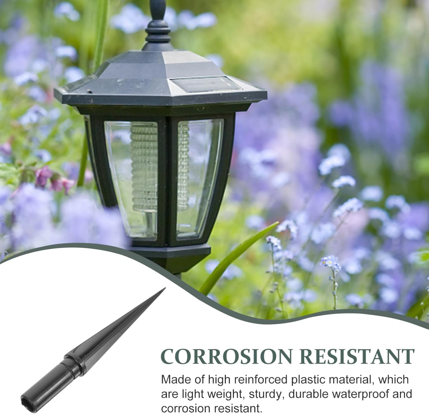 Uonlytech Garden Lamp Stake Accessory 10Pcs Solar Light Replacement Stakes Plastic Ground Spikes for Outdoor Solar Lights Durable Waterproof 4.33In - Image 7