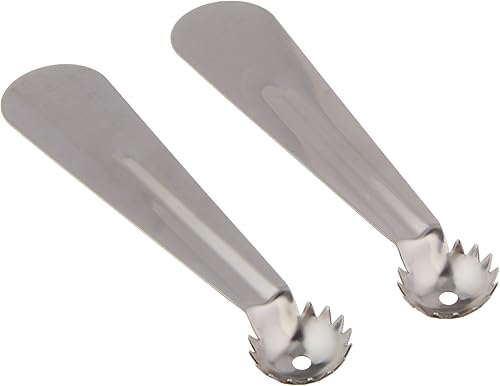 Update International - Corredor de tallo de tomate largo, bola de melón, acero inoxidable, juego de 2