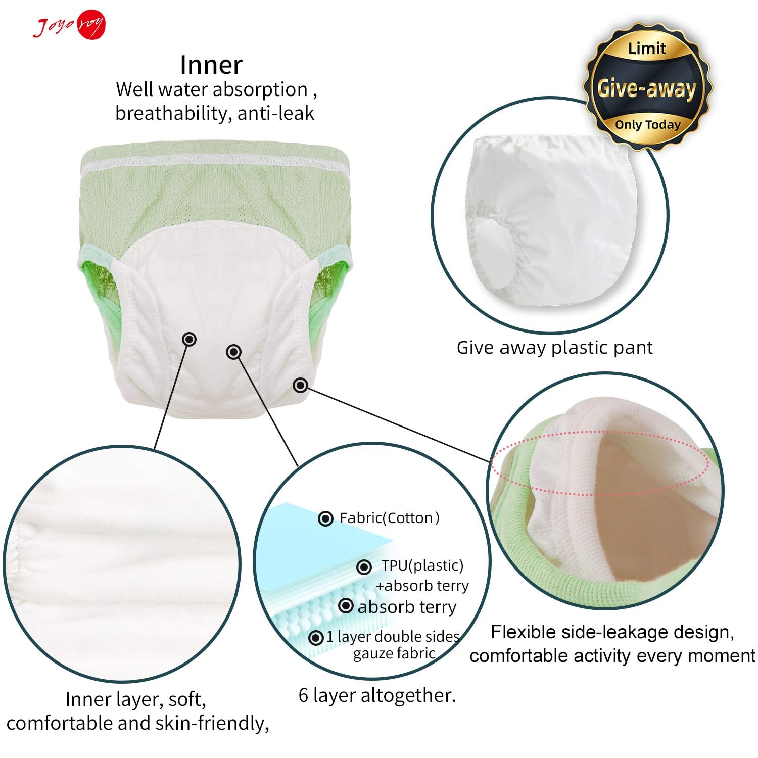 Joyo roy Training Pants for Baby Boy 2T 4pack Potty Training Pants 2-3 Years Reusable Nappies Training Pants Boys 2-3 Potty Trainer Underwear For Boys Absorbent Underwear For Toddlers Nappy Pants — view 21