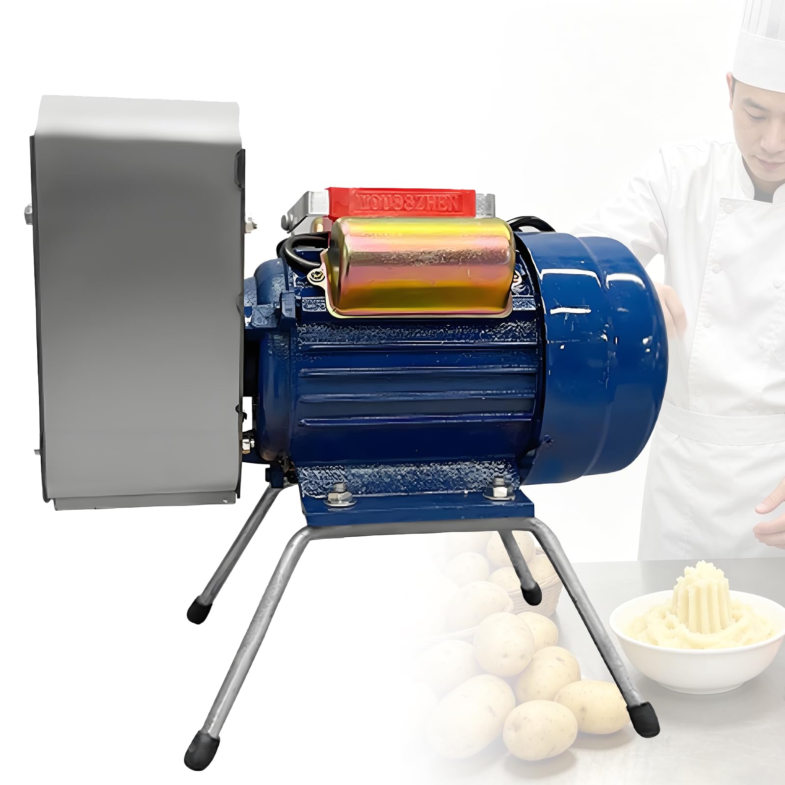 Elektrische Kartoffelstampfe, Aus Edelstahl Gefertigt, Kapazität 20-30KG/H. Vielseitiges Küchenwerkzeug für Die Zubereitung Von Püree, Suppen und Beilagen
