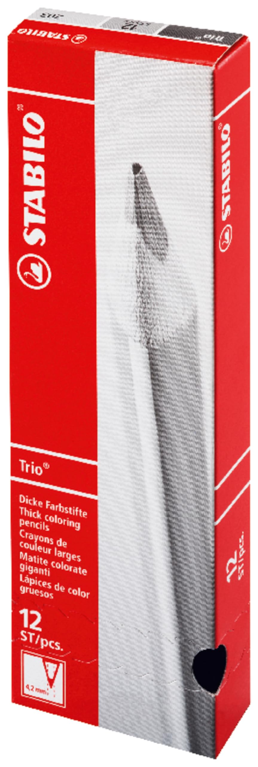 STABILO Trio thick Matita colorata triangolare Confezione da 12 Bianco