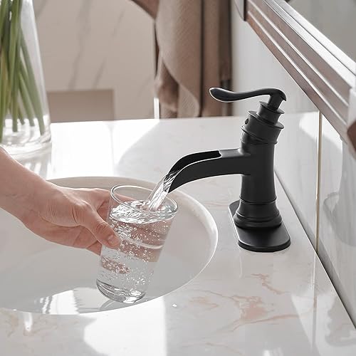 Miniatura 8 de BWE Grifo para baño, Grifo mezclador para lavabo en cascada, Bronce frotado con aceite, 9197N