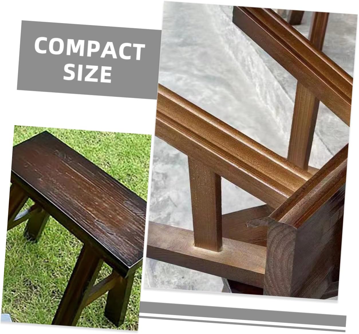 KICHOUSE Small Wooden Bench Multi-Purpose Stool Step for Boys and Girls and Adults for Bathroom Kitchen Bedroom