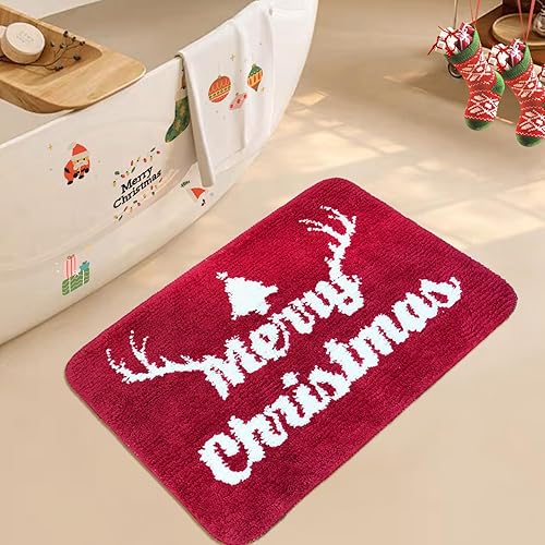 Miniatura 3 de Alfombra de baño de Navidad, decoración de Navidad, alfombra de baño súper suave, alfombra de baño de microfibra, antideslizante, alfombra de baño
