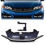 KARPAL Front Bumper Grille Grill Assembly Compatible With 2014-2015 Honda Civic 71120TS8A51 HO1200221 Black