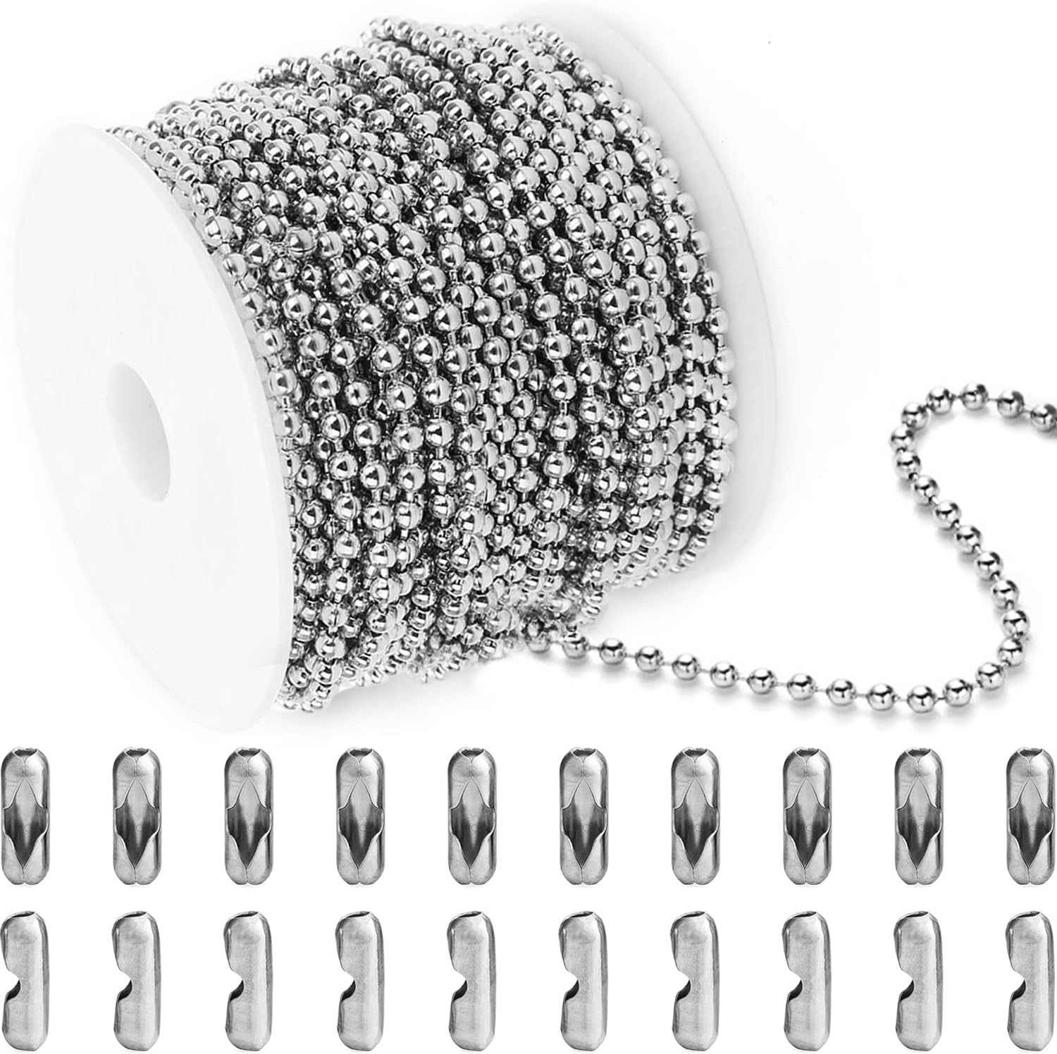 Jishi Chains Jewelry Making Supplies, 60ft Cable Link Chains for Making Jewelry Necklace Earring Bracelet Findings DIY Craft Kit for Adults, 6-Color 2mm Gold Silver Copper Plated Metal Link Rolls Bulk