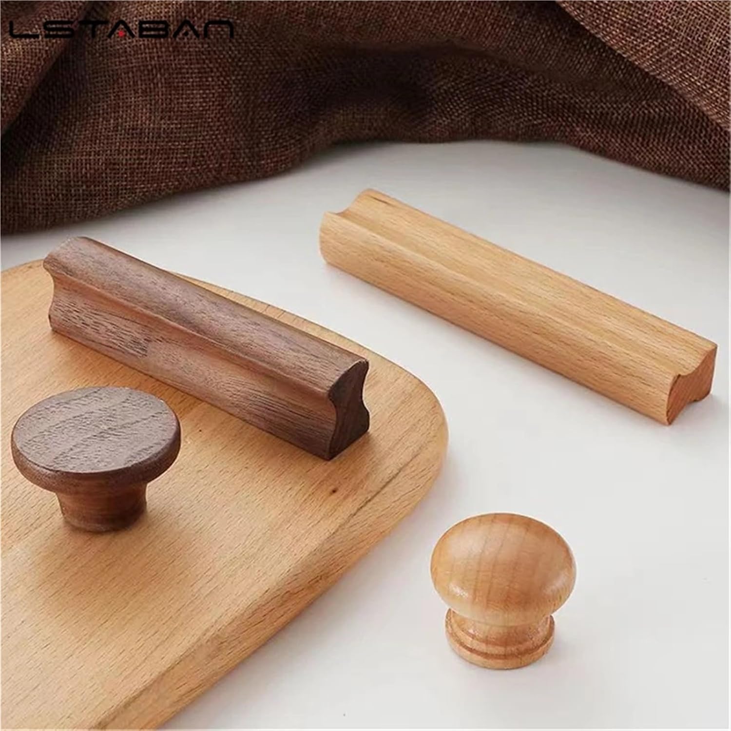 Walnut Wooden Furniture Handle Drawer Knobs Kitchen Cabinets Pulls Long Handles Cabinets and Drawers Dresser Knobs Wardrobe Pull 1Pcs(8018-Long 500mm)