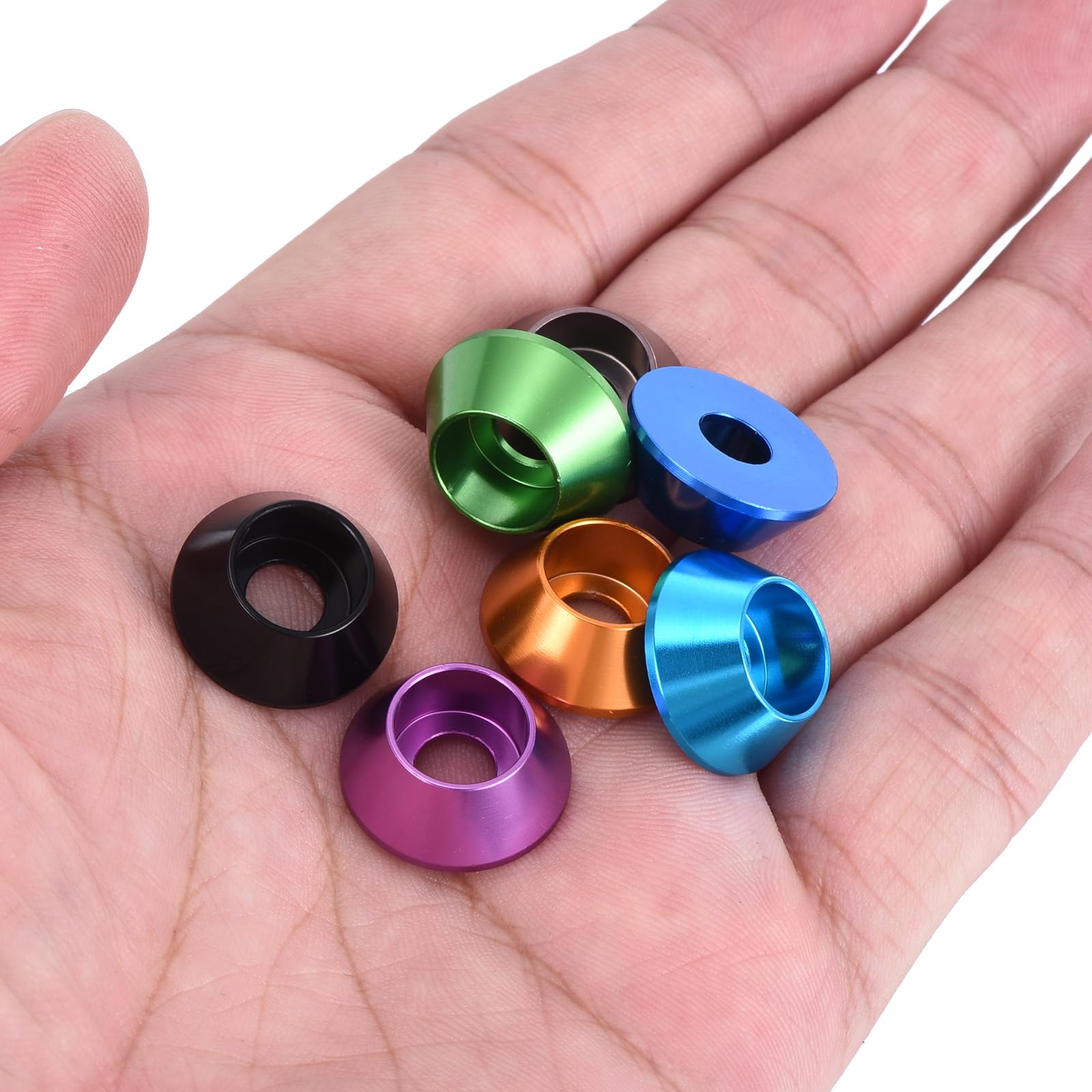 QUARKZMAN Rondelle Svasate Tazza Conica M4 Dia Foro 4,1 Mm/0,16 Guarnizioni Alluminio Guarnizione Rondella Testa Tazza per Viti Rc/Fpv/Pc/Drone Meccanici Parti Modello 20pz (Nero