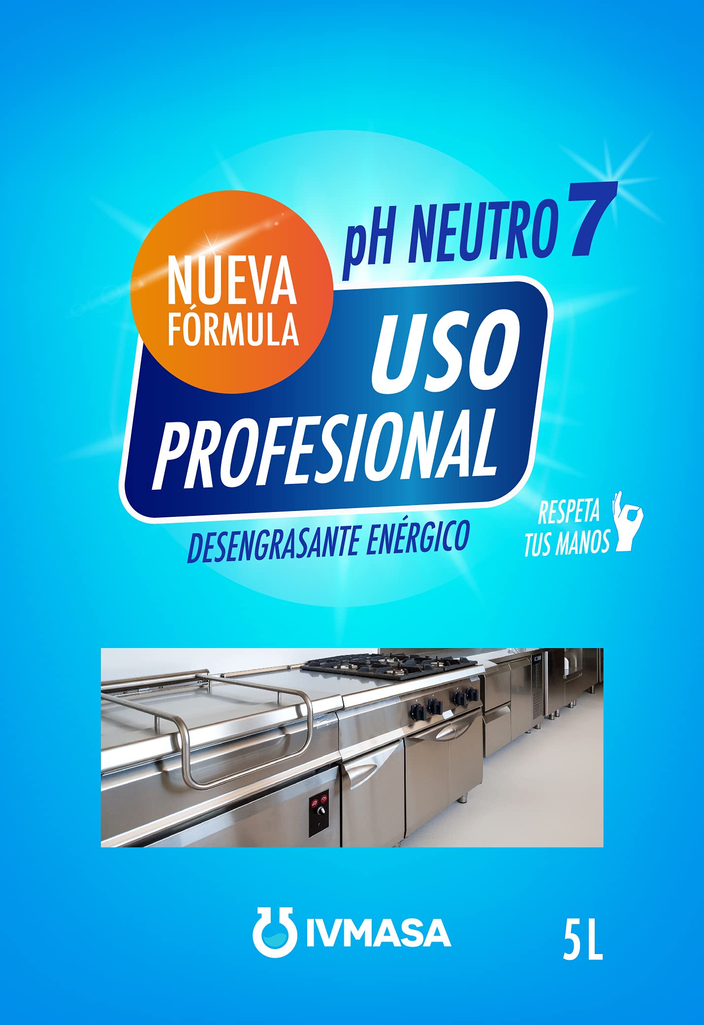 Desengrasante enérgico pH neutro para limpieza y desengrase general pH NEUTRO 7 - Envase 5LT de IVMASA