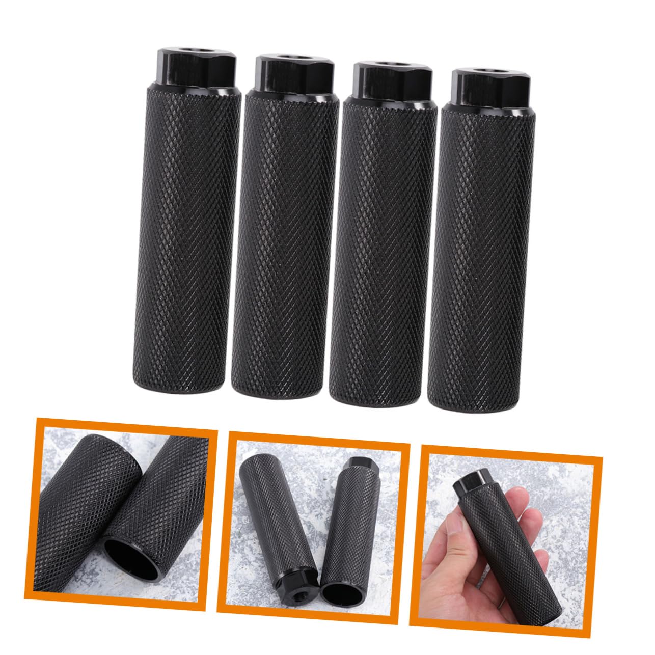 BCOATH 4Pcs Sturdy Bike Pegs Wear Resistant Non Slip Cycling Rear Pegs for Mountain Bicycles Easy Installation Durable Stylish Replacement Accessory