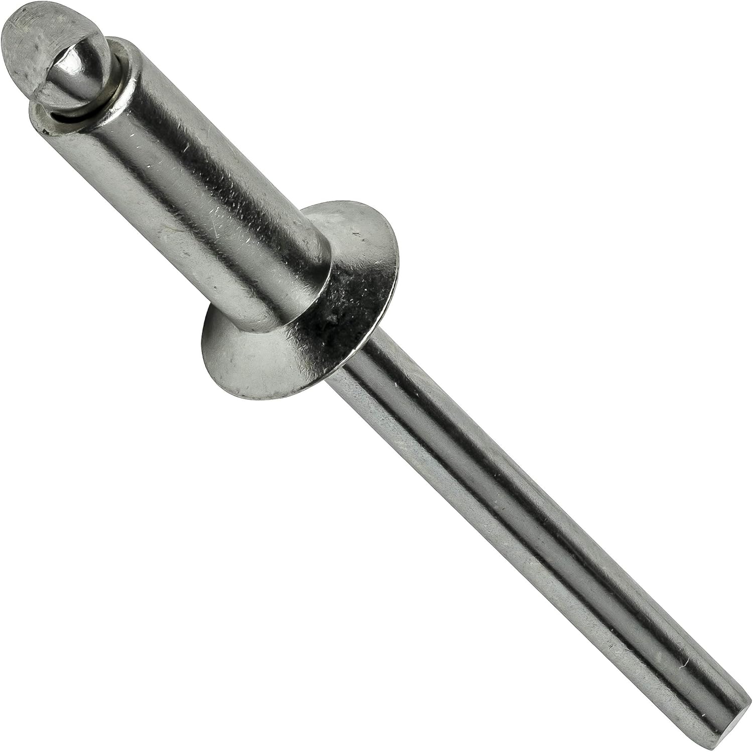 Fastenere Pop Rivets -3/16" x 1/2" (50 pcs) Heavy Duty, Open-End, Stainless Steel, Dome-Head Blind Rivets, Corrosion-Resistant, High Tensile & Shear Strength, 6-8 Gap .376" - .500"