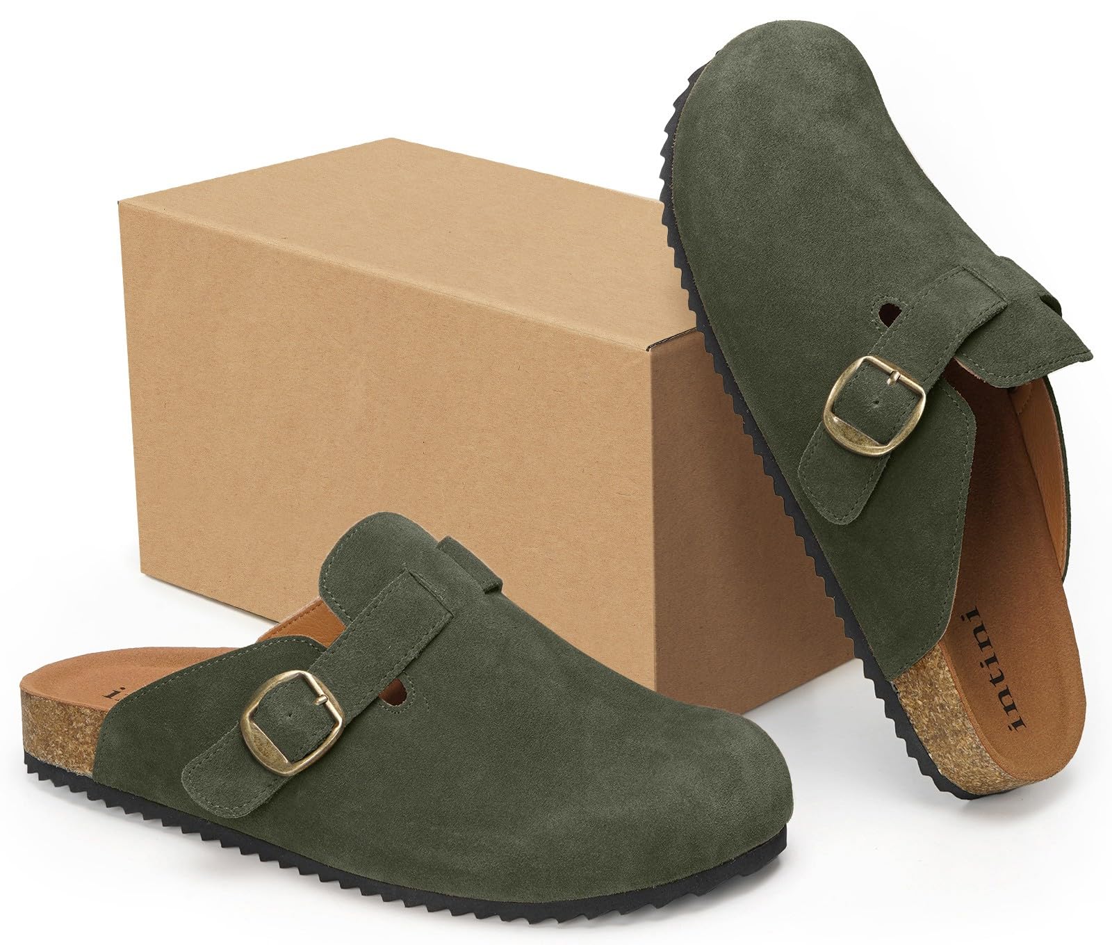 Sabot Donna Ciabatte Uomo Chiuse con Comodo Pantofole in Pelle Scarpe da Giardino Traspirante Sandali Ciabatta 36-46