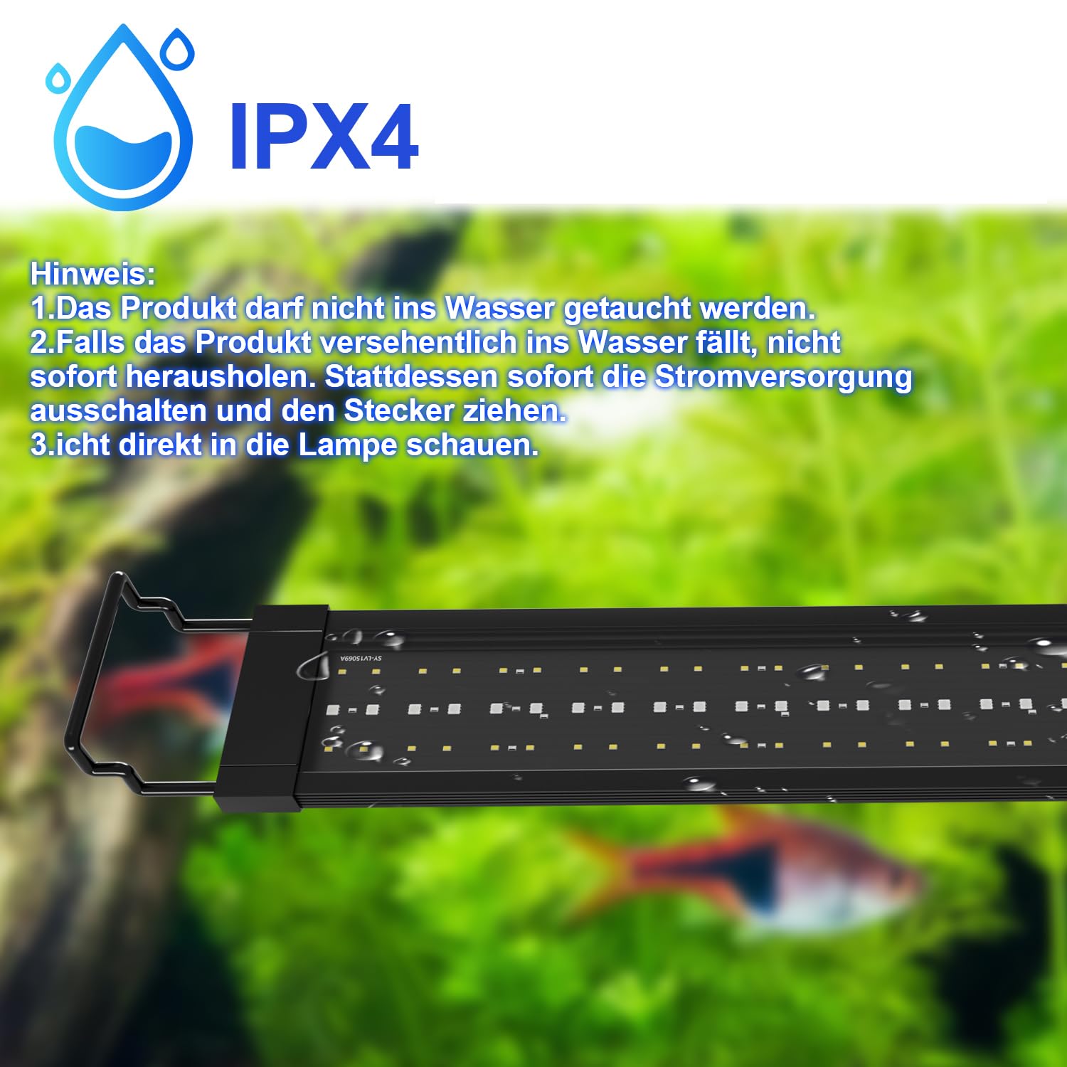 éclairage LED pour aquarium 45W, éclairage d'aquarium en mode 24/7, 5 modes DIY, luminosité réglable, gradation en 10 étapes, pour aquariums d'eau douce de 120-150 cm