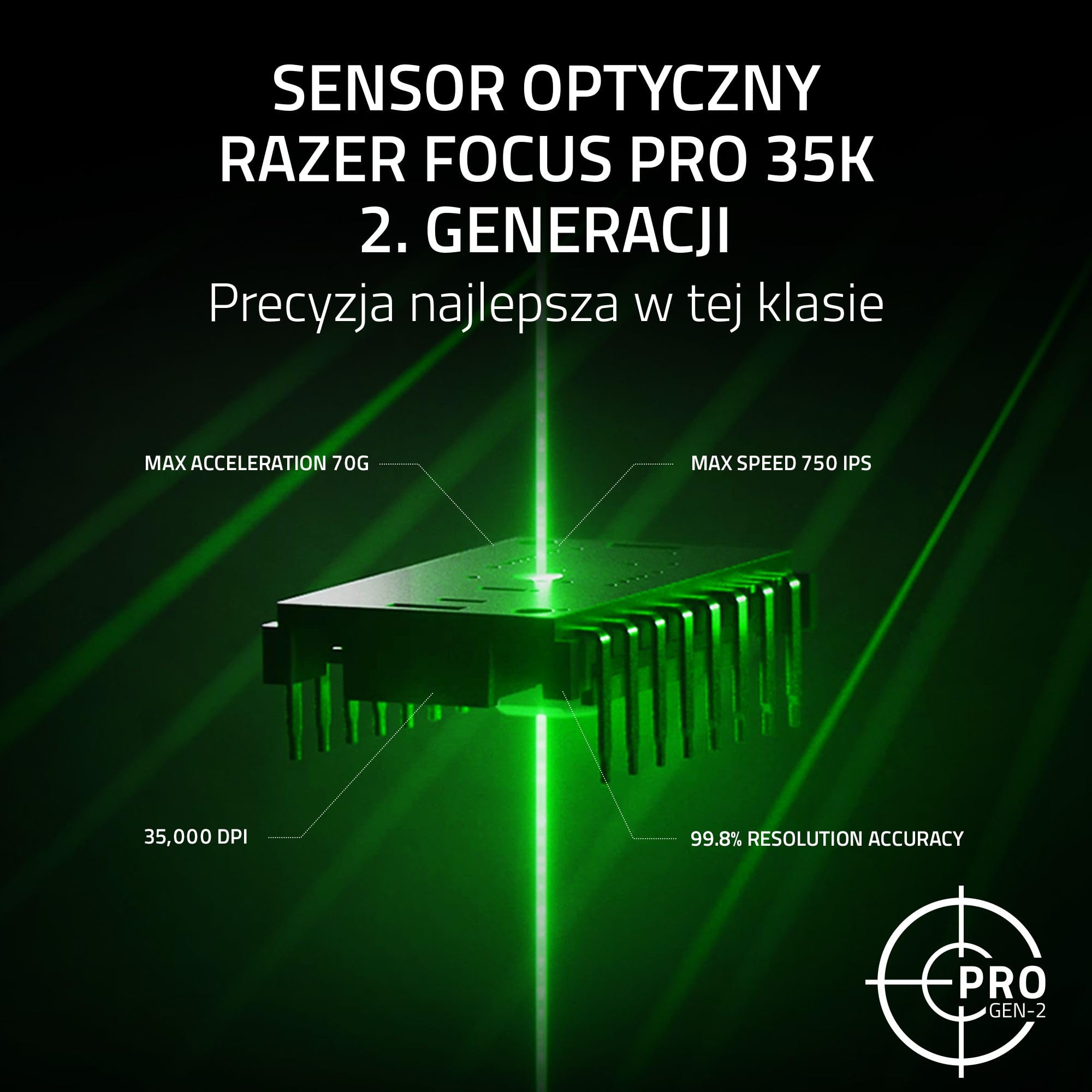 Razer Basilisk V3 Pro 35K Phantom Green Edition - pełni konfigurowalnej bezprzewodowej ergonomicznej myszy do gier RGB - 4-kółko przewijania - czujnik 35K DPI - 13 przycisków | Phantom Green