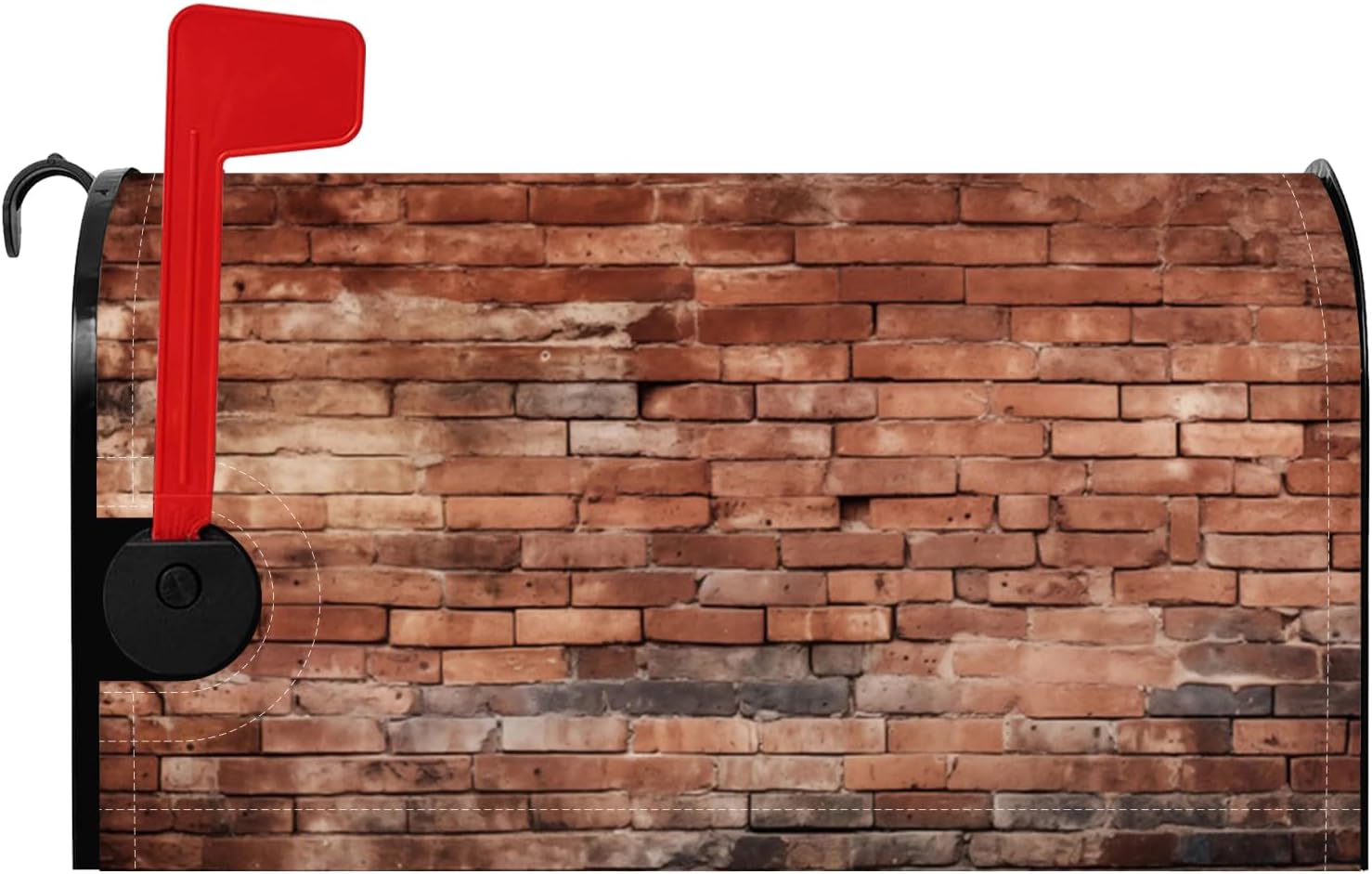 Old Brick Wall Mailbox Cover Red Stone Wall Vintage Texture Retro Grain Magnetic Mailbox Covers Standard Size 21x18 Inch Farmhouse Mail Box Wraps Post Letter Box Cover for Yard Garden