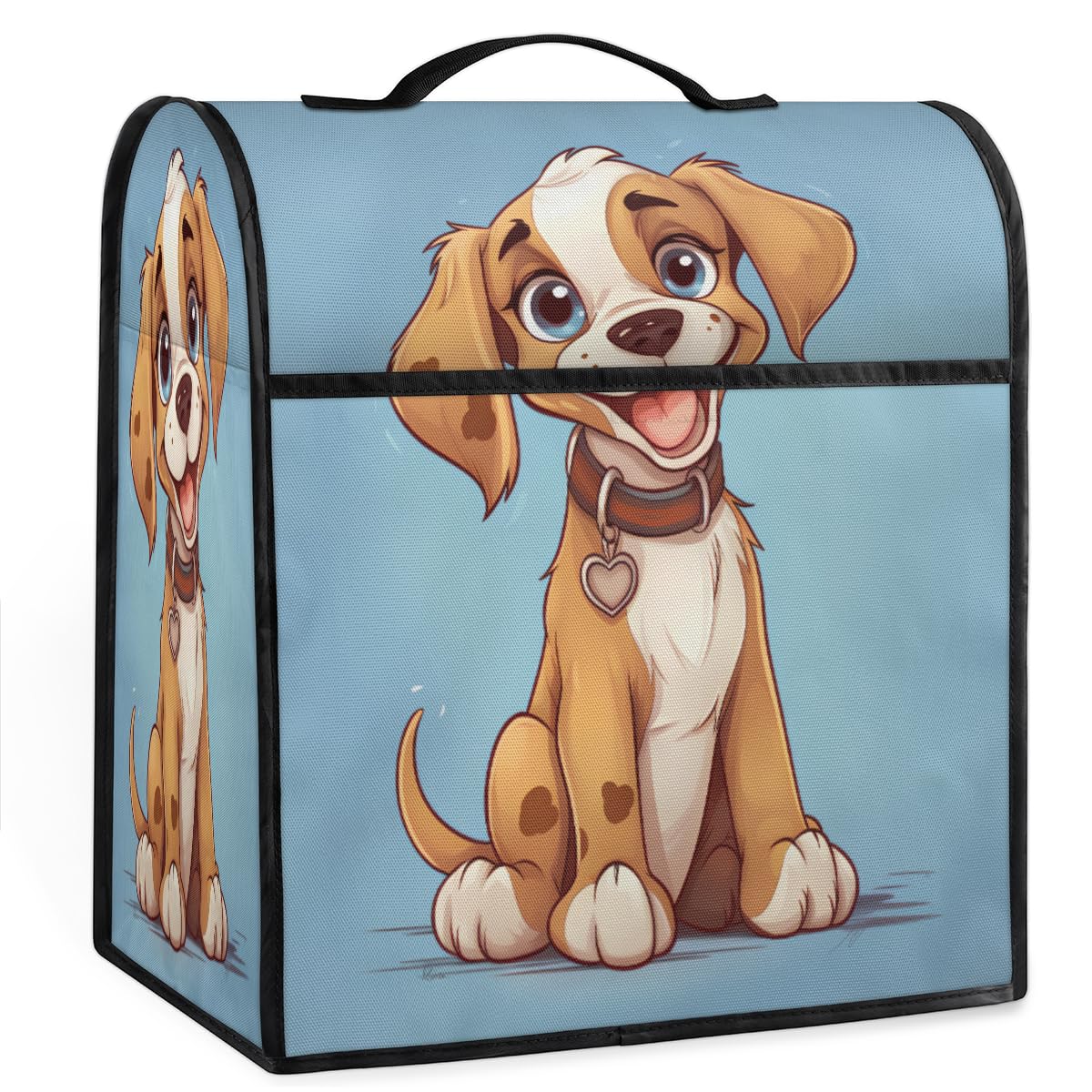 Coffee Maker Cover Cute Dog Printing Kitchen Appliance Covers Small Appliance Covers Blender Cover Juicer Cover Dust Covers for Kitchen Appliances with Top Handle and Pockets,Washable,C194