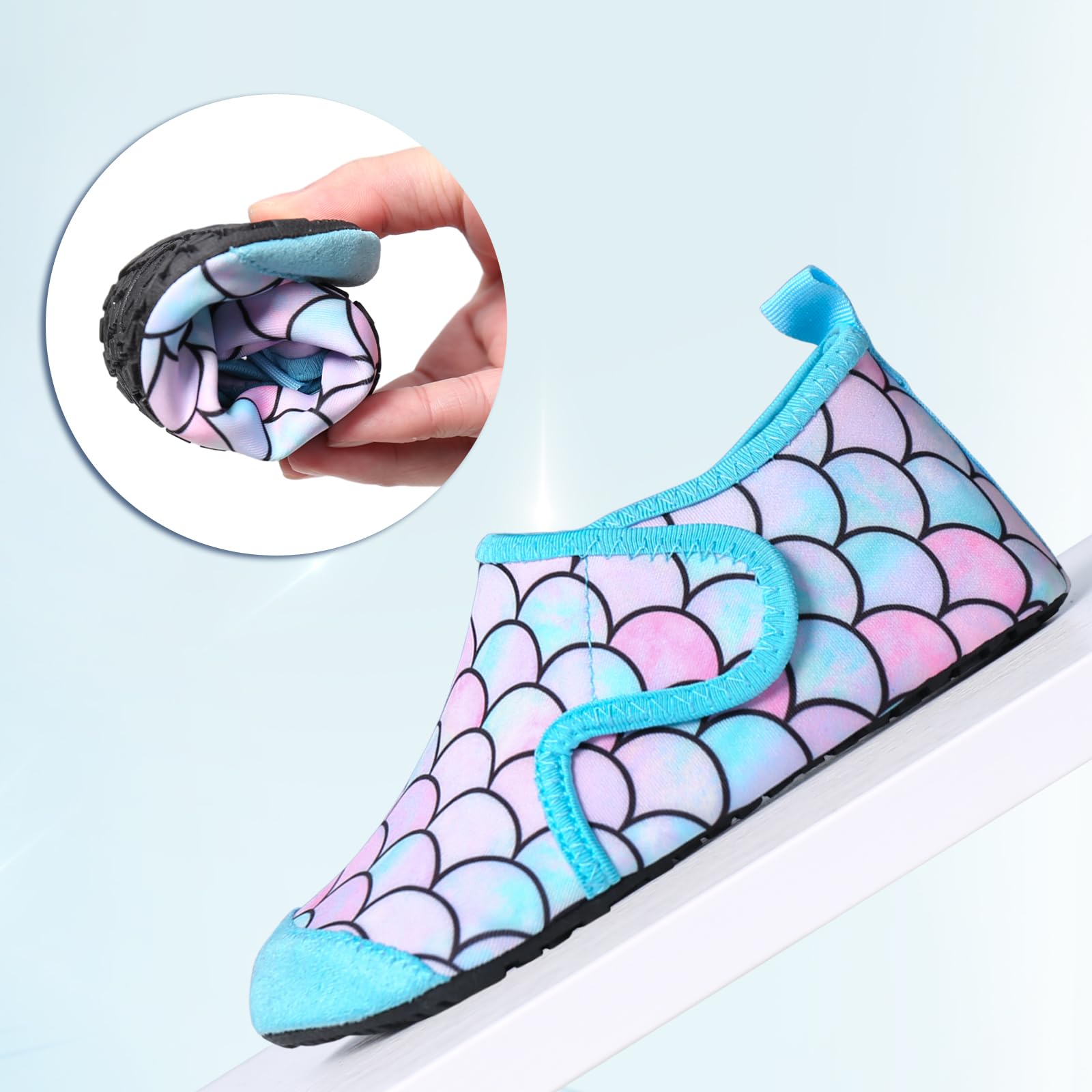 Escarpines Niño Niña Zapatillas Agua Zapatos de Playa y Piscina Calcetines Natación de Antideslizante Calzado para el Agua Zapatos Descalzos para Niños 22-33EU