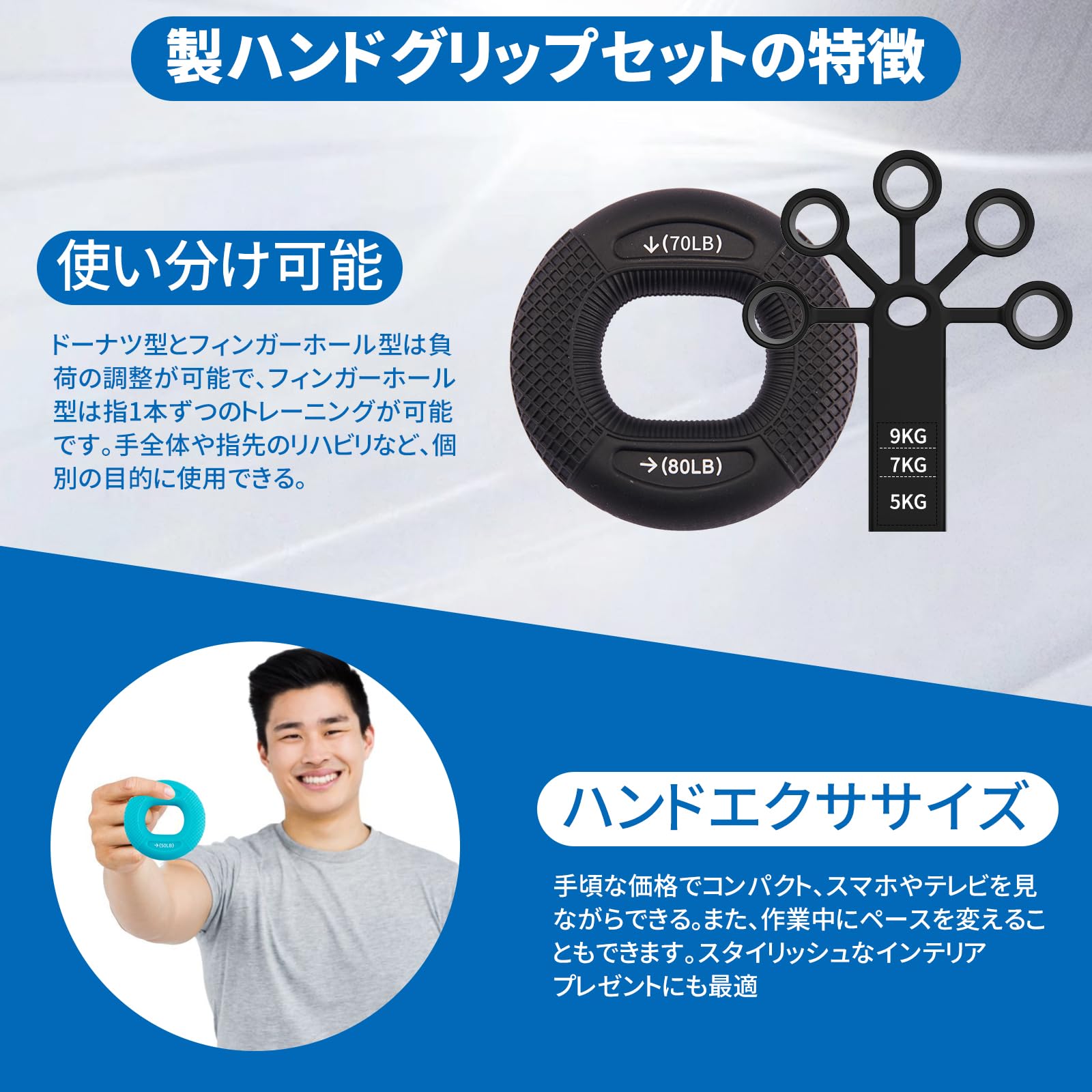 指の強さと運動柔軟性向上！握力 トレーニングセット Amazon | フィンガーパワー 握力 トレーニング 各指調節可能