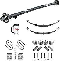 Vista 1 de Rockwell American Kit de eje de remolque loco de 3,500 libras – Hubface de 95 pulgadas/centro de resorte de 80 pulgadas – Patrón de pernos de 5