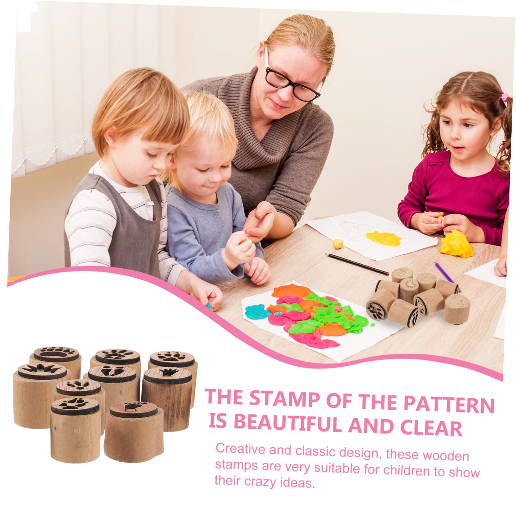 Operitacx 3sätze Holzstempel Für Karten Tier-fußabdruck Stempel Mit Einzigartigem Design Für Scrapbooking Und Verschiedene Muster Für Kreative Projekte Langlebig Und Praktisch
