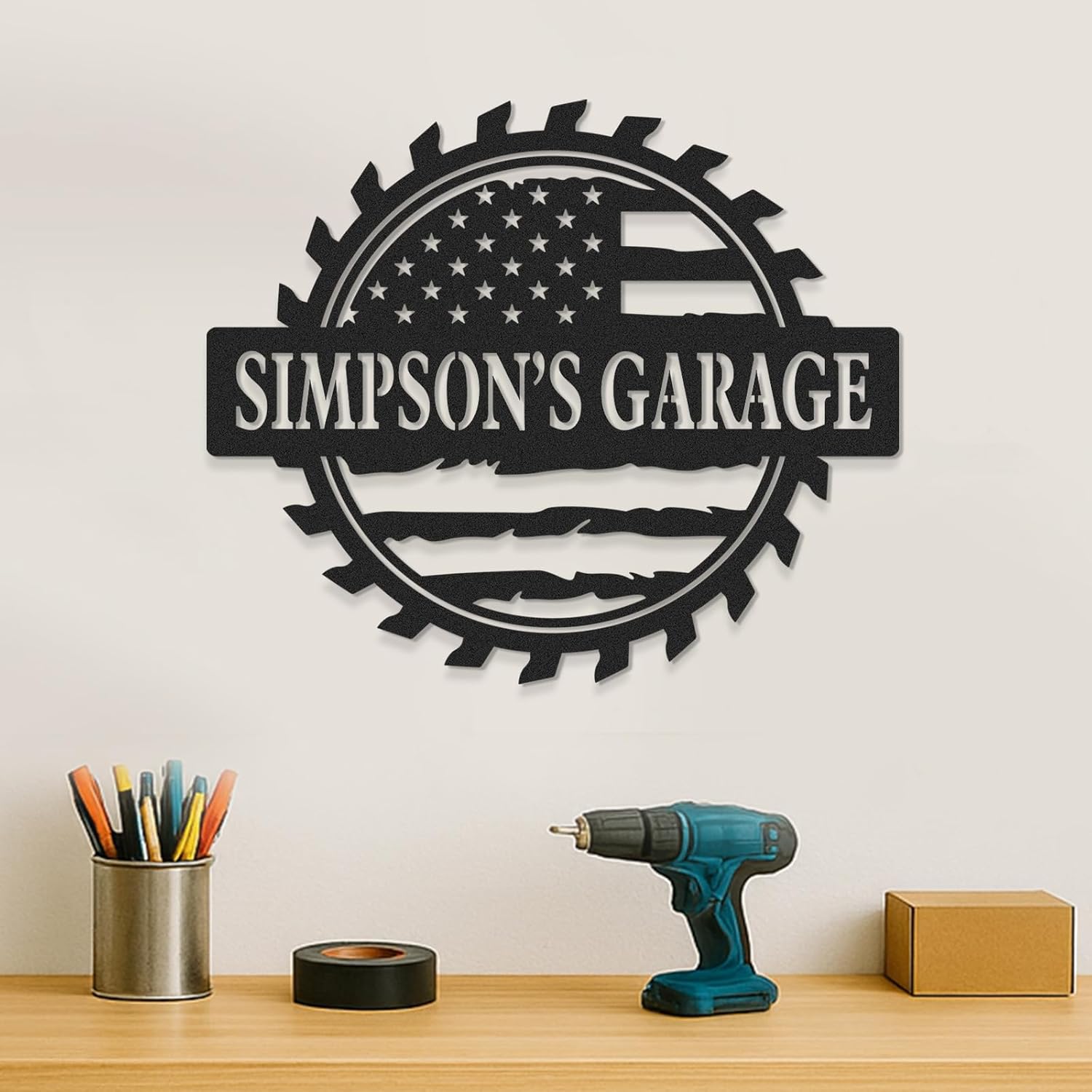 Letreros de garaje personalizados para hombres, letrero de taller de papás, letrero personalizado de metal para exteriores, decoración de cueva de