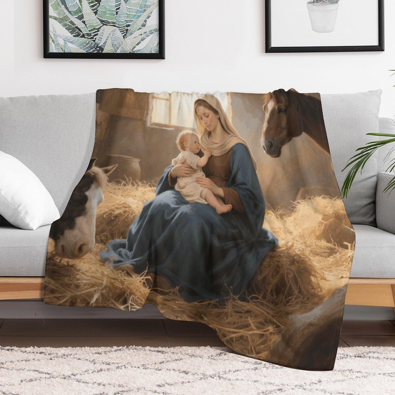 Couverture polaire personnalisée flanelle pour canapé lit style rustique toutes saisons