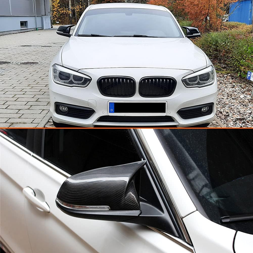 Dry Carbon Fiber Mirror Cover Caps Fits for BMW 1 2 3 4 Series F20 F22 F23 F30 F31 F35 F34 F32 F33 F36 2012-2018 Replacement Style Rearview Side Mirror Caps Car Exterior Outside Shell