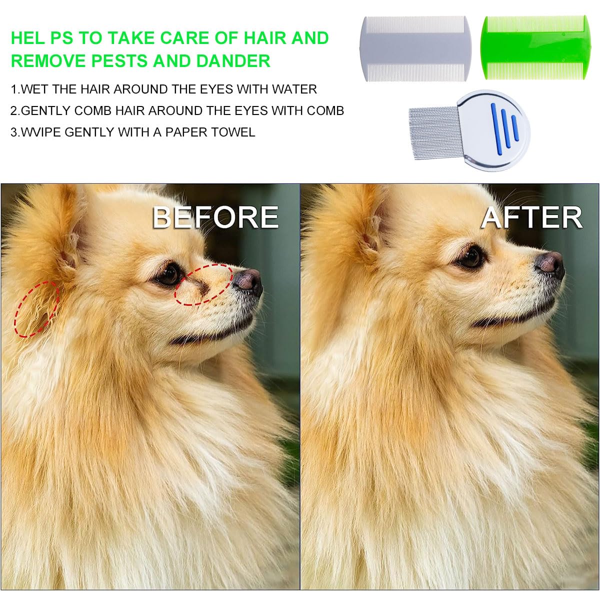 Pettine Per Pidocchi In Metallo - Per Gatti, Cani, Bambini E Adulti, 6x4.6 Cm