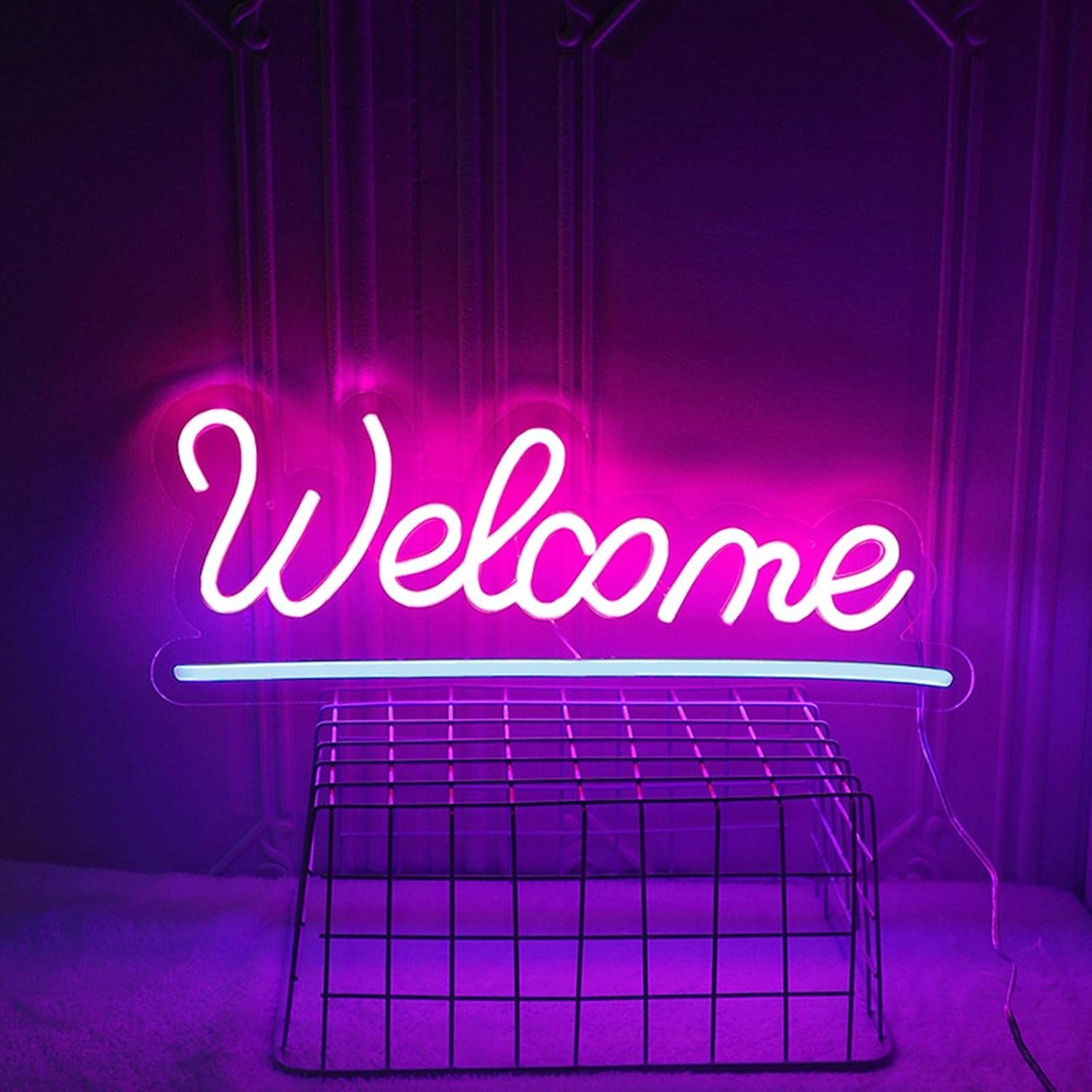 LED レターライト サイン ナイトランプ USB 電源 再利用可能 誕生日 寝室用 ピンク ようこそ ピンクのウェルカム