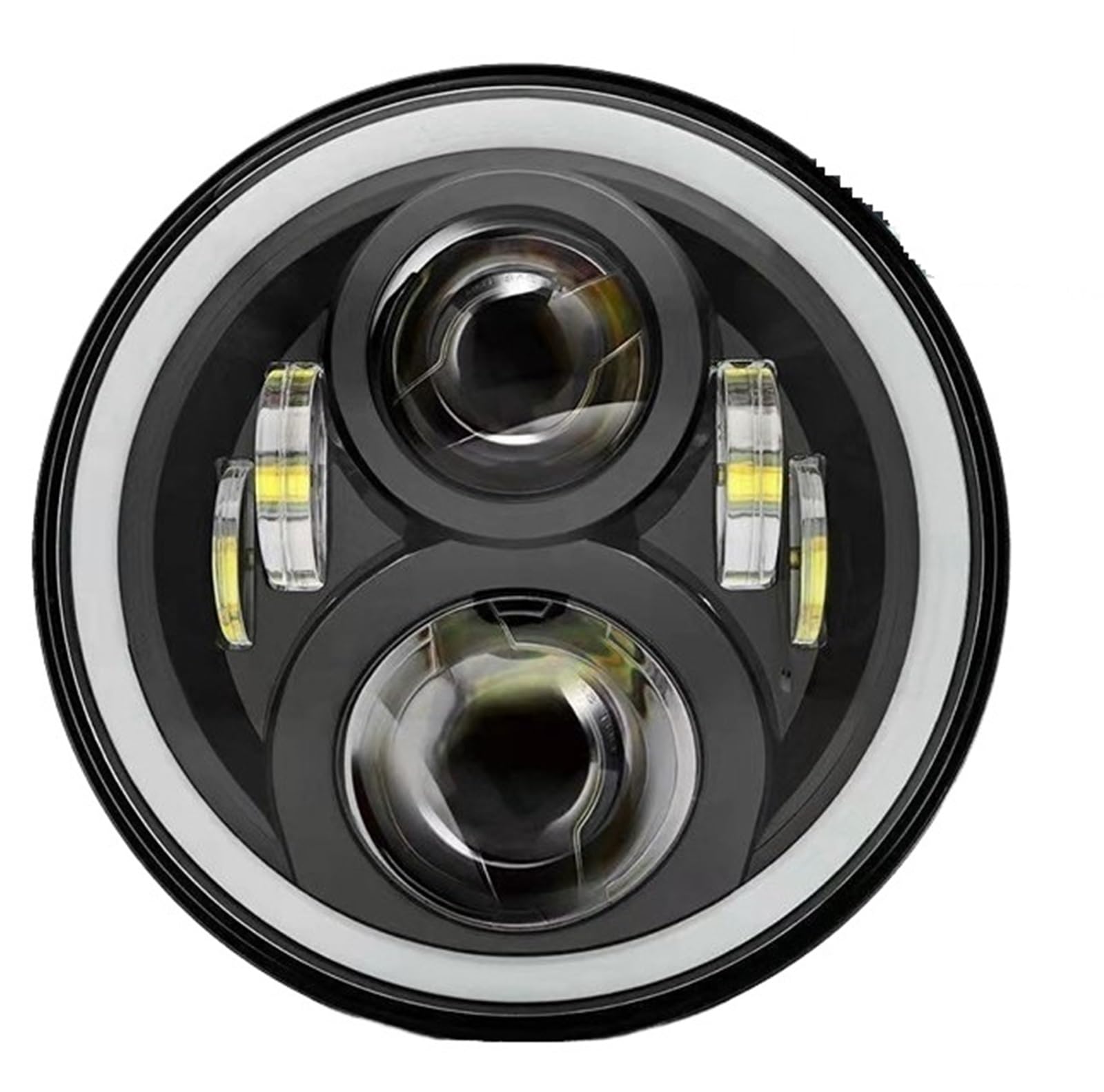 Fari Per Moto Per Ultra Per Classic Per Electra | Per Fat Boy For Road For King Motorbik Faro Da 7 Pollici Per Moto LED(Black with halo)