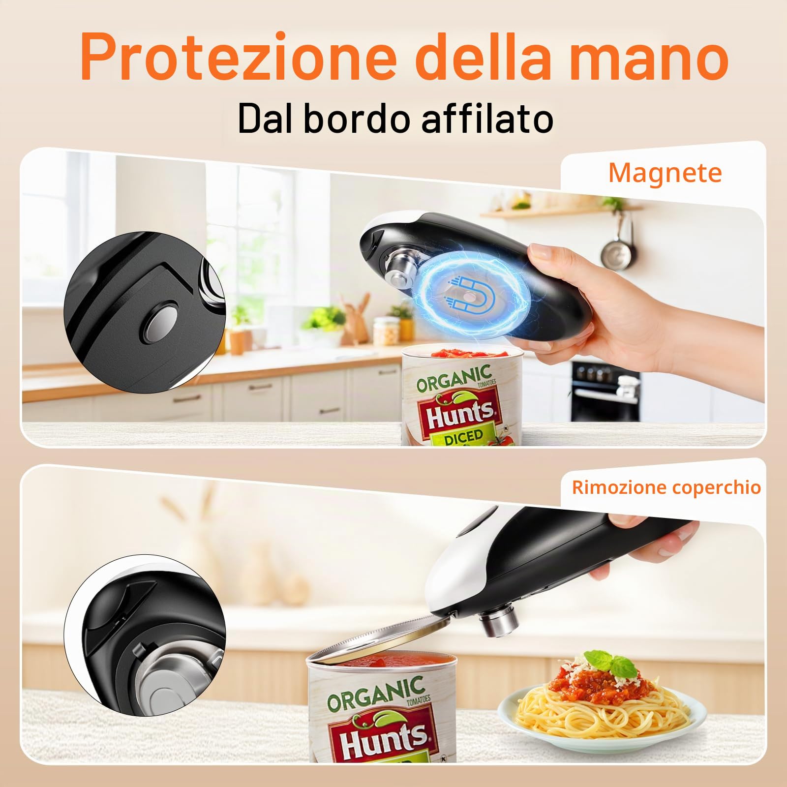 MERTTURM Apriscatole Elettrico Ricaricabile, Apertura Automatica Lato-Taglio con Un Tocco, Senza Mani e Bordo Sicuro Levigato, Elettrodomestico Portatile per Anziani e Artritici