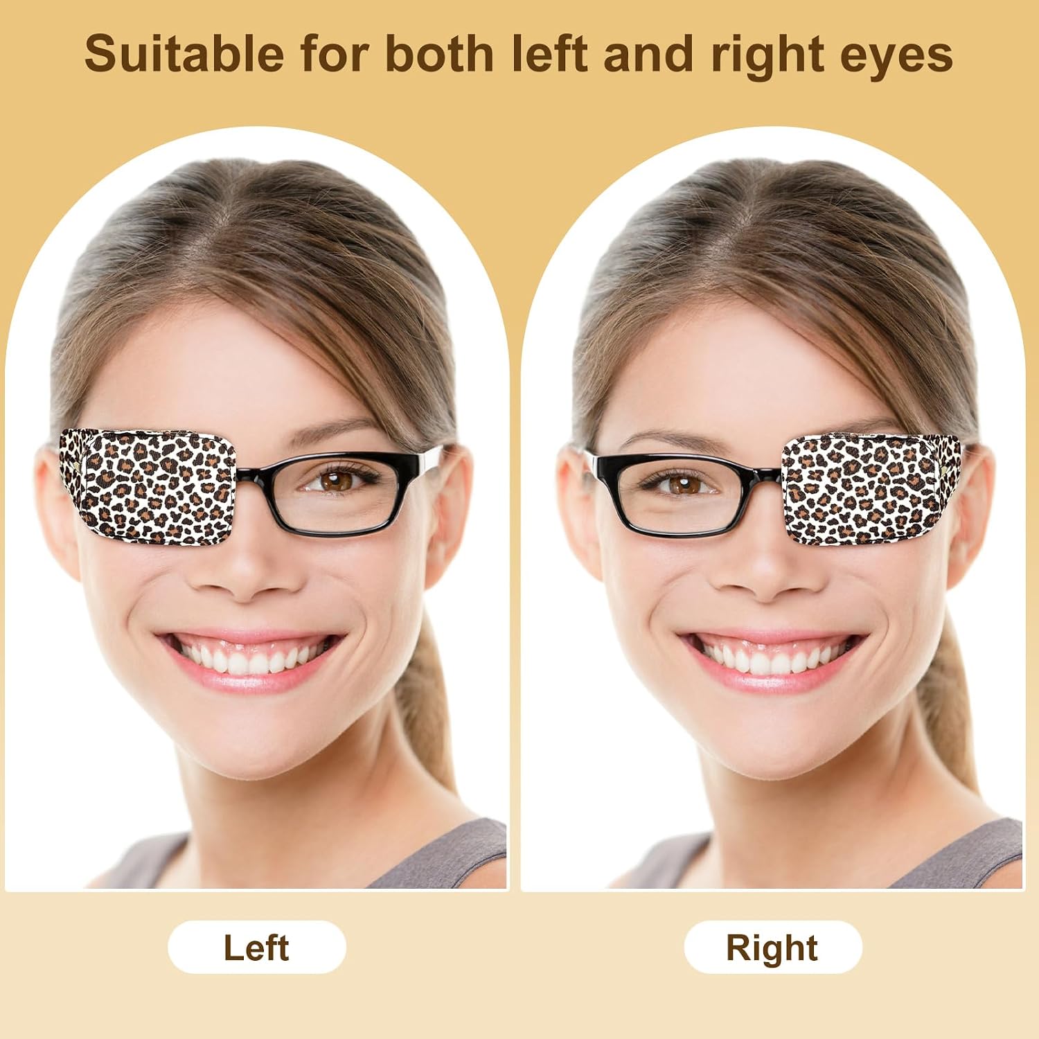 Sosation 16 Pcs Eye Patches for women men Eyepatch for Glasses Left Right Eye Reusable Eyepatch Lazy Patches Cover for Adjustable Left or Right Mixed Styles