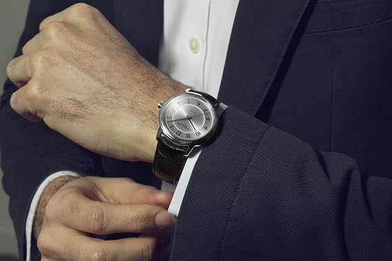 Raymond Weil Maestro Men's Automatic Watch, Silver Dial, Arabic Numerals, Genuine Black Leather Strap, 40 mm (Model: 2237-STC-05658)