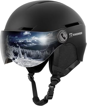 SNOWER Ski Helmet with Goggles, 2-in-1 Snowboard Helmet and Visor Goggles Combo - Adjustable Fit & Ventilation System - Snow Helmets for Men&Women | 2-in-1 Combo, Impact-Resistant Shell, Soft Padding, Anti-Fog, UV Protection, OTG, Quick-Adjust, for Ski & Snowboard