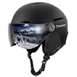 SNOWER Ski Helmet with Goggles, 2-in-1 Snowboard Helmet and Visor Goggles Combo - Adjustable Fit & Ventilation System - Snow Helmets for Men&Women