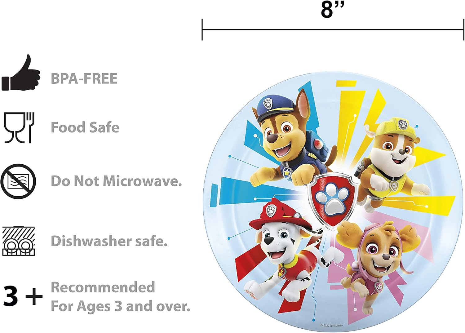 Zak Designs Paw Patrol Dinnerware Set Includes Plate, Bowl, Tumbler and Utensil Tableware BPA-Free Made of Durable Melamine Material and Perfect for Kids, 5pc : Baby