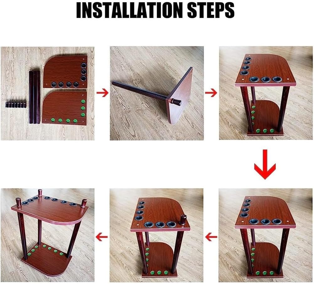 Billiards Rack Pool Stick Holder Floor Stand Billiard Racks Holds Billiards Accessories Pool Holder, 16 * 12 * 25 in