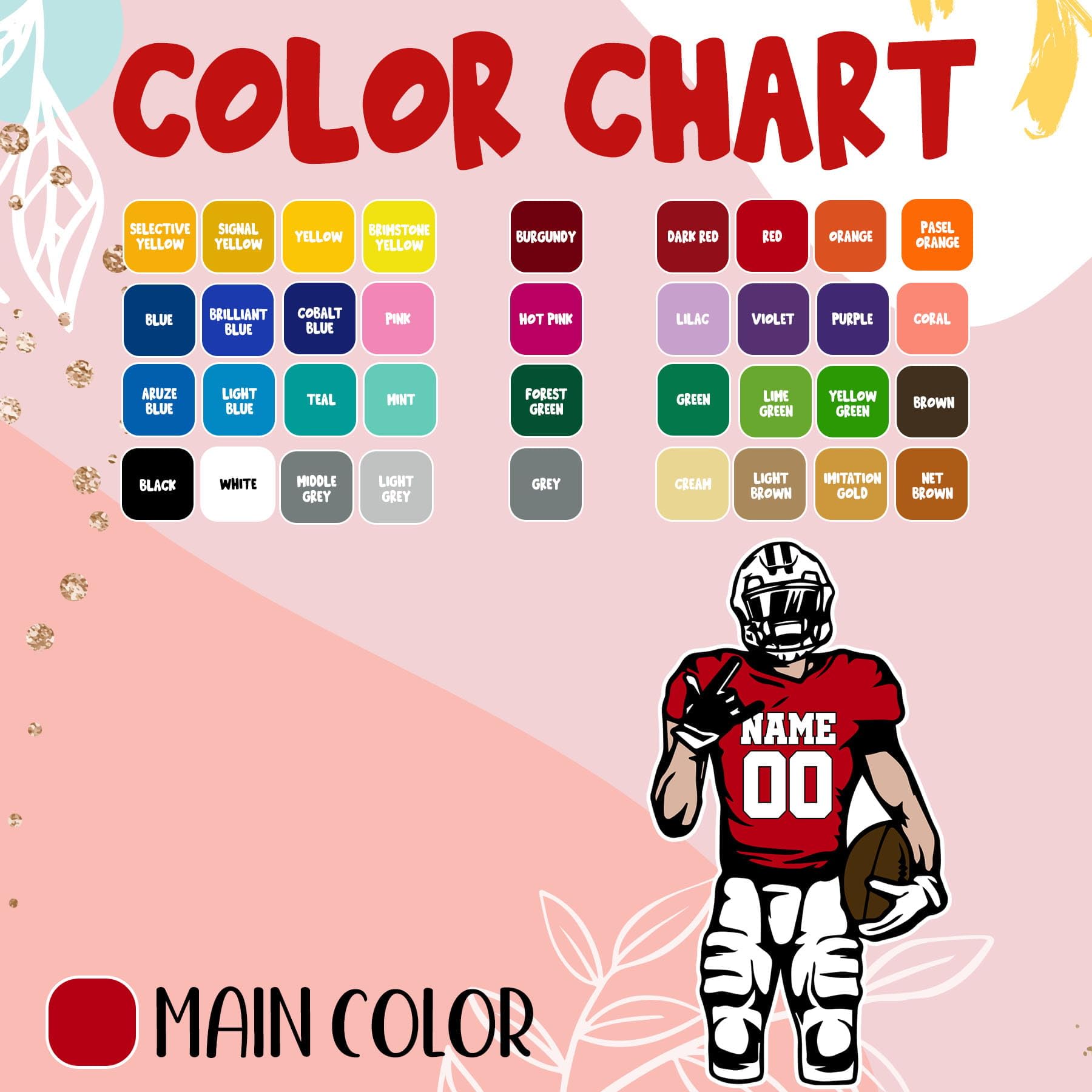 Custom Football Sticker – Personalized Team Name & Number, Waterproof DTF Vinyl, For Laptops, Bottles, Cars