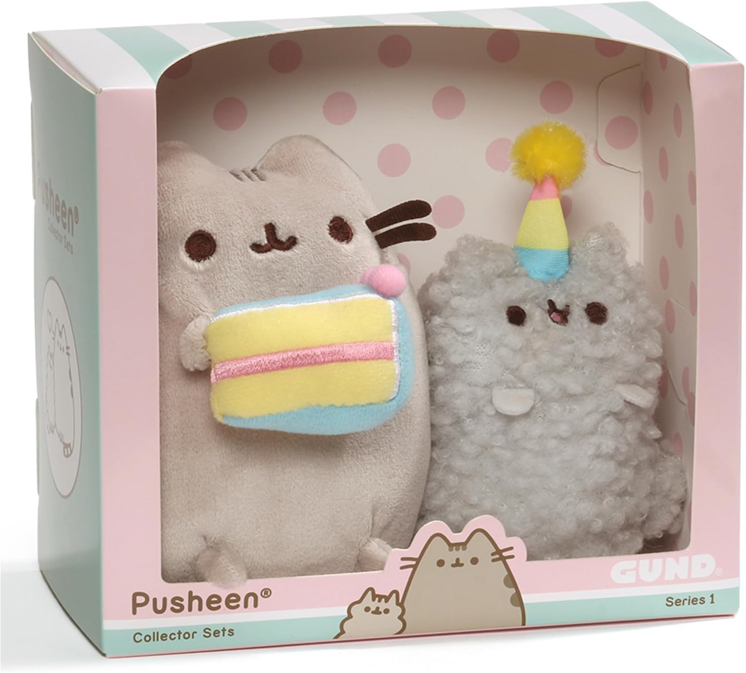 GUND Pusheen and Stormy Birthday Set Plush, Collectible Stuffed Animals for Ages 8 and Up, Gray, 6.5”