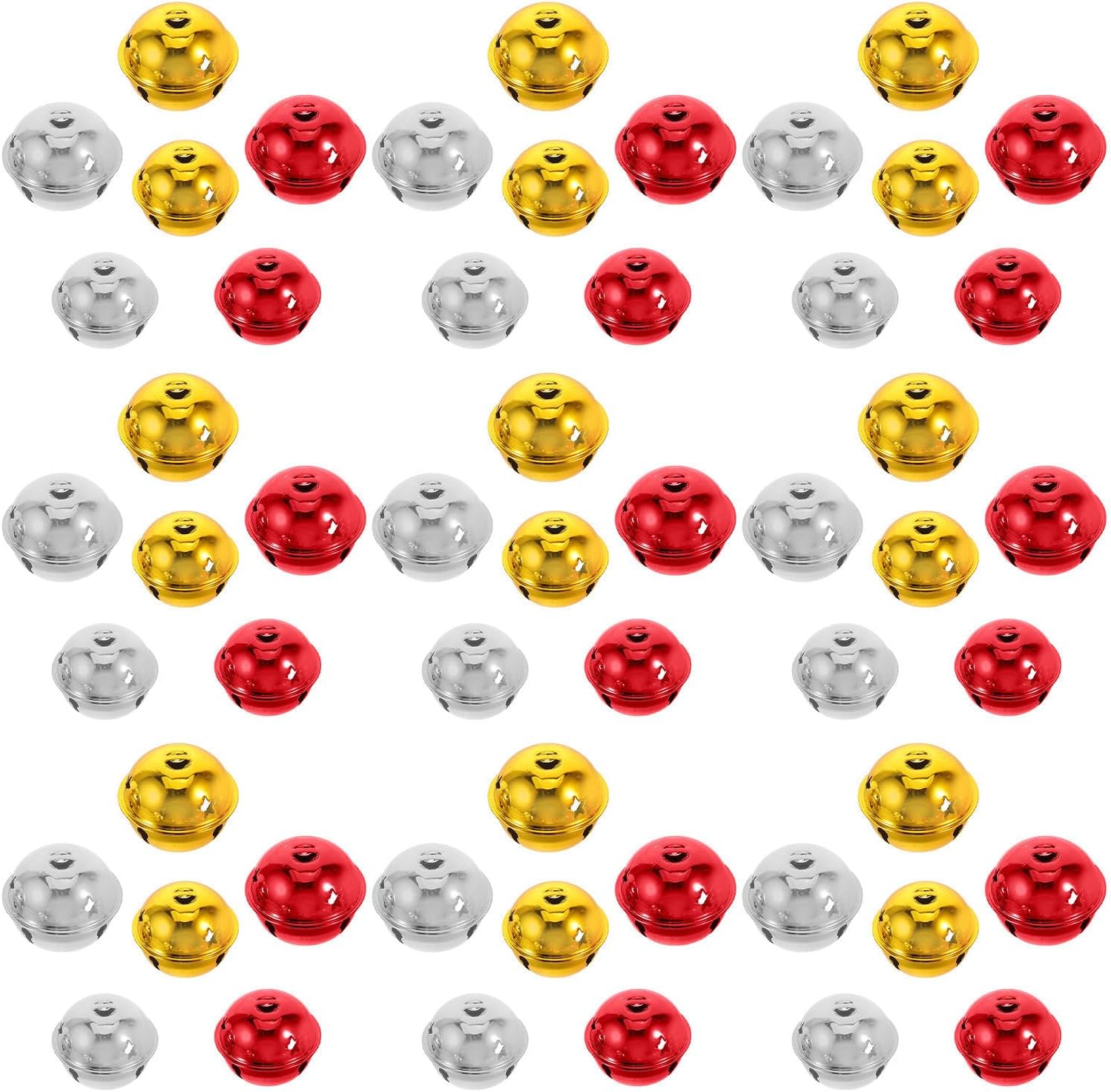 60pcs Electroplated Decorative Small Bells 1.6 Inch Christmas Xmas