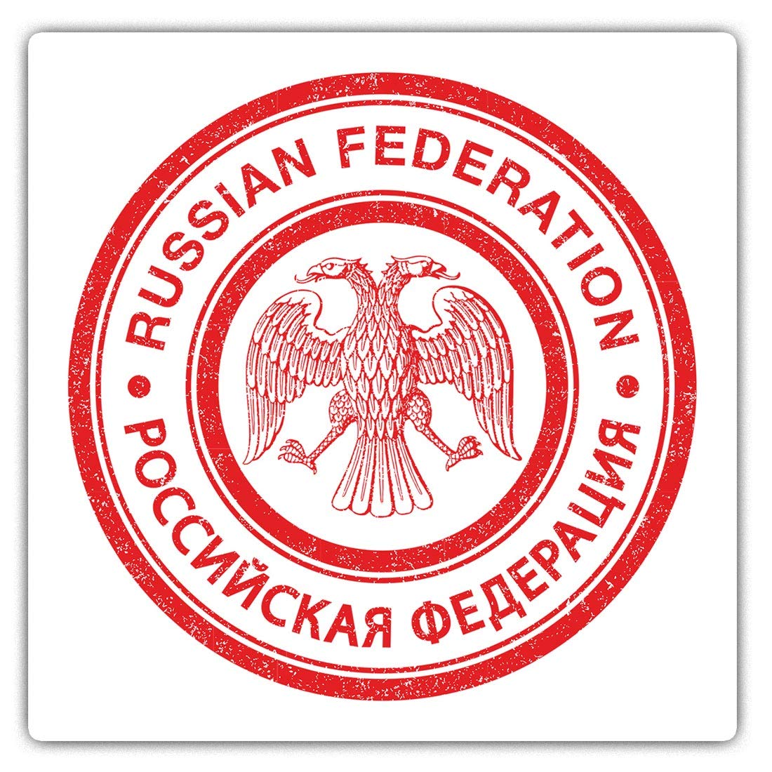 Destination Vinyl Ltd Multi Square Stickers (Set Of 2) 10Cm - Russian Federation Red Eagle Russia Laptop Tablet Luggage Scrapbook #7316