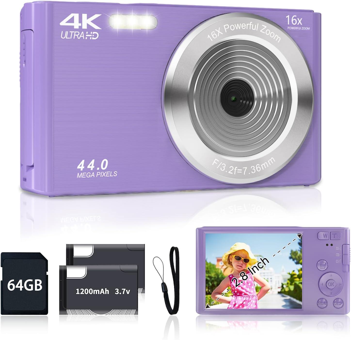 Retro Digitale Camera 1080P, 48 MP Digitale Point and shoot camera